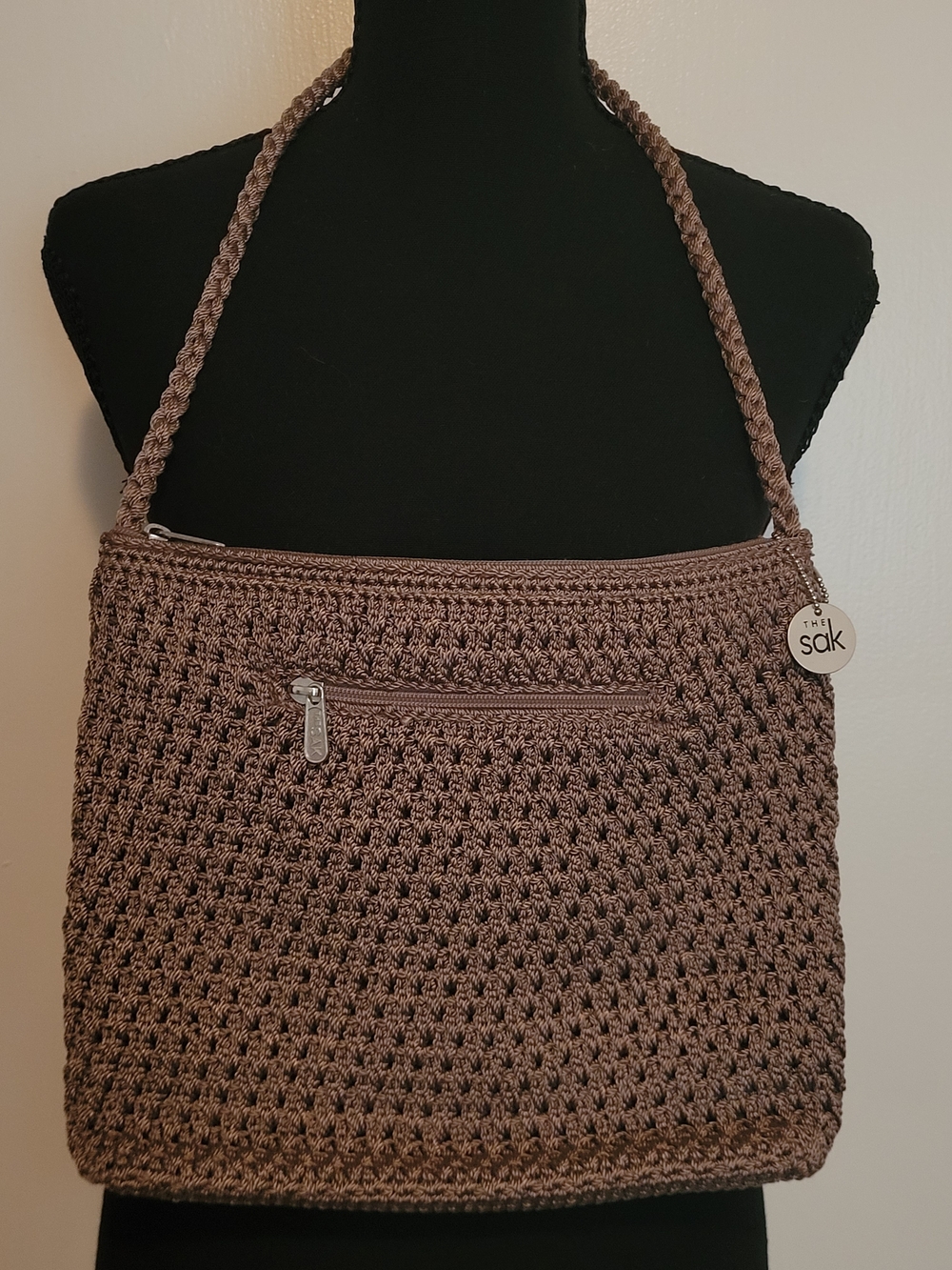 The Sak Brown Crochet Shoulder Bag